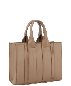 Fashion Faux Tote Satchel Bag GL-0131-M STONE